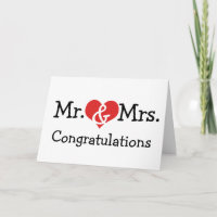 Mr and Mrs Love Heart Wedding Congratulations