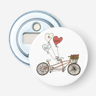 Mr. and Mrs. love tandem bike bottle opener