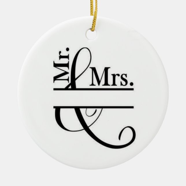 **MR AND MRS LOVELY** CERAMIC TREE DECORATION (Front)