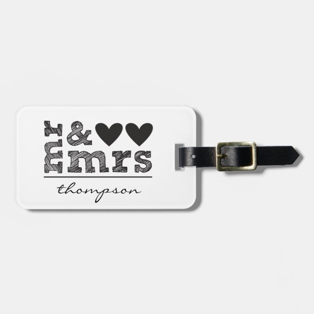 Mr. and Mrs. Luggage Tag (Front Horizontal)