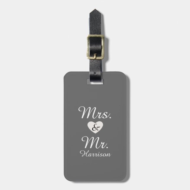 Mr. and Mrs. Luggage Tag (Front Vertical)