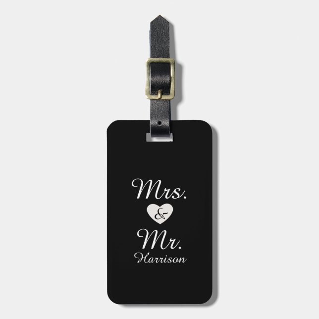 Mr. and Mrs. Luggage Tag (Front Vertical)