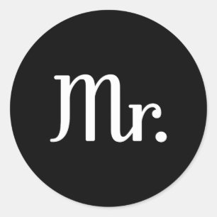Mr and Mrs Matching Married Wedding Couple Wife Classic Round Sticker