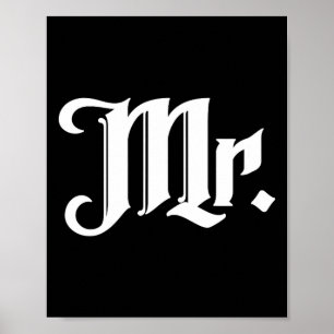 Mr and Mrs Matching Married Wedding Couple Wife Poster