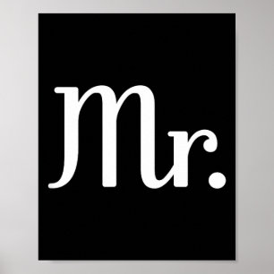Mr and Mrs Matching Married Wedding Couple Wife Poster
