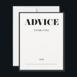 Mr and Mrs Modern Bold Wedding Advice Card<br><div class="desc">Personalise the custom text  above. You can also click the "Customise Further" to make further changes and to remove any text. You can find additional coordinating items in our "Mr and Mrs Modern Bold" collection.</div>
