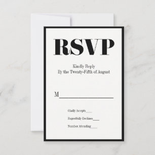 Mr and Mrs Modern Bold Wedding RSVP Card