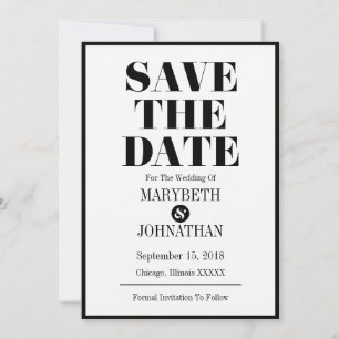 Mr and Mrs Modern Bold Wedding Save The Date Card