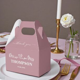 Mr and Mrs Modern Trendy   Dusty Rose Favour Box