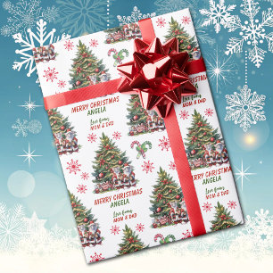 Mr and Mrs Mouse Christmas Tree Kids Wrapping Paper