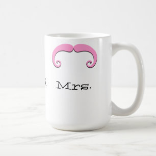 Mr. and Mrs. Moustache or Moustache Newly Weds Mug