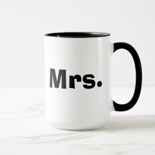 Mr and Mrs mugs - black and white couples mug set