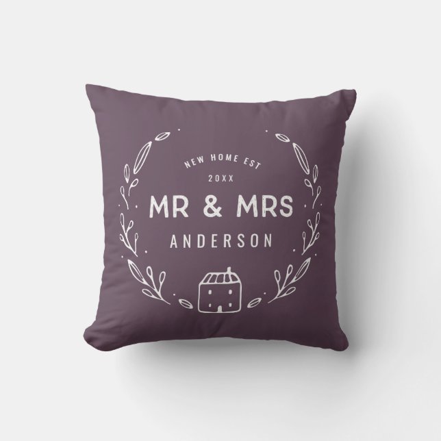 Mr and Mrs new home Cushion (Front)
