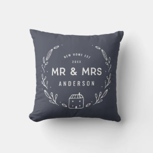 Mr and Mrs new home tartan backer Cushion