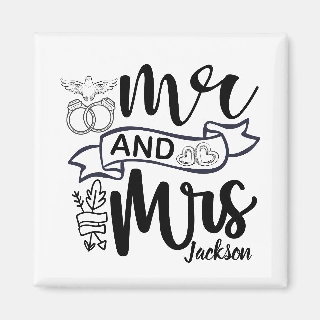 Mr. and Mrs. Newly Wed Magnet (Front)
