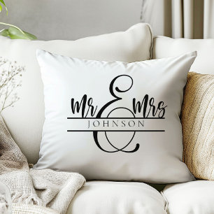 Mr. and Mrs. Newlywed Couple Gifts Cushion