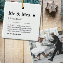 Mr and Mrs Newlywed Gift Photo Wedding Keepsake