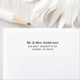Mr and Mrs Newlyweds Return Address Label