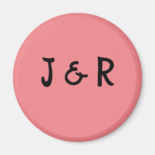 mr and mrs personalised pink wedding magnet
