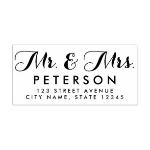Mr and Mrs Personalised Rubber Stamp