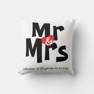 Mr and Mrs Personalised Wedding / Anniversary Cushion