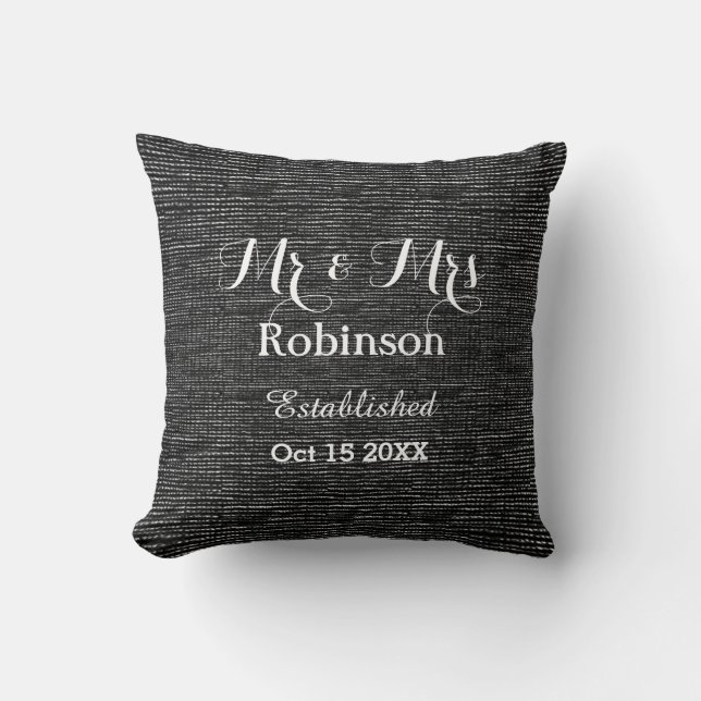 Mr And Mrs Personalised Wedding Gift Cushion (Front)
