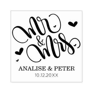Mr and Mrs - personalised wedding stamp