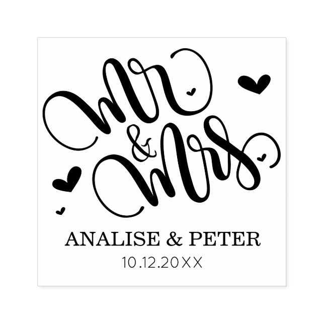 Mr and Mrs - personalised wedding stamp (Imprint)