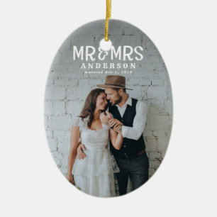 Mr and Mrs photo Christmas decoration