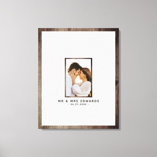 Mr And Mrs Photo Wedding Guest Book Canvas Print (Front)