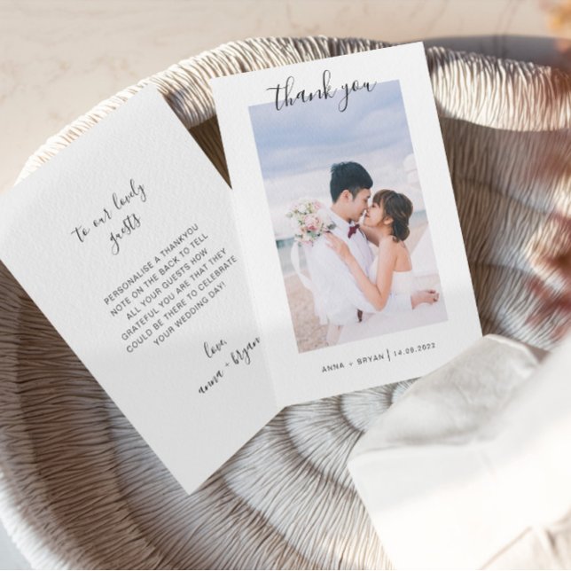 Mr. and Mrs. Photo Wedding Thank You Foil Card (thank you invitation, wedding card photo, wedding photo, photo collage, personalized photo)