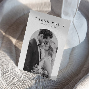 Mr. and Mrs. Photo Wedding Thank You Foil Card