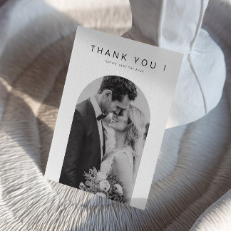 Mr. and Mrs. Photo Wedding Thank You Foil Card