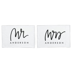 Mr and Mrs   Pillow Cases