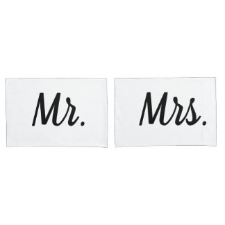 Mr and Mrs pillowcase sleeve for newly weds couple