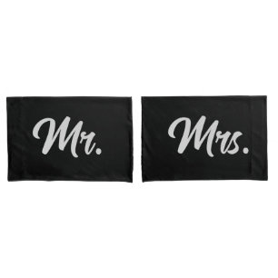Mr and Mrs pillowcase sleeve for newlywed couple