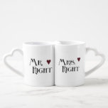 Mr. and Mrs. Right Coffee Mug Set<br><div class="desc">Mr. and Mrs. Right with hearts mugs</div>