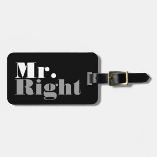 Mr and Mrs Right travel luggage tag for newly weds