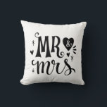 Mr and Mrs - Romantic Keepsake Gift Cushion<br><div class="desc">Celebrate love and togetherness with this chic Mr. & Mrs. accent pillow—perfect for newlyweds,  anniversaries,  or romantic home decor. Featuring a  black and white design,  this piece adds a modern yet sentimental touch to any living space or bedroom. A thoughtful gift for weddings,  bridal showers,  or Valentine's Day.</div>