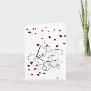 Mr and Mrs   Ruby Heart Confetti Thank You Card