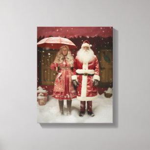 Mr and Mrs Santa Claus Canvas Print