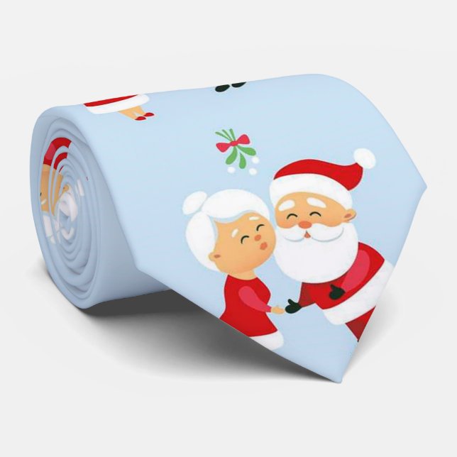 MR AND MRS SANTA CLAUS CHRISTMAS TIE (Rolled)