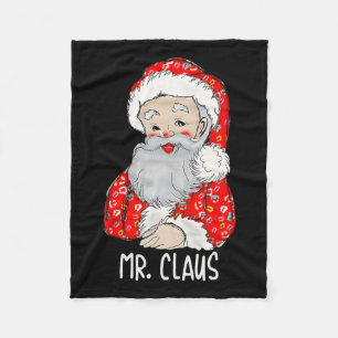 Mr And Mrs Santa Claus Couples Matching Christmas Fleece Blanket
