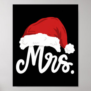 Mr And Mrs Santa Claus Couples Matching Christmas Poster