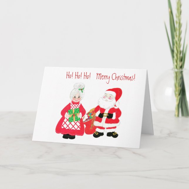 Mr. and Mrs. Santa Greeting Card (Front)