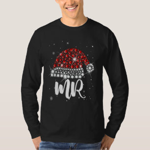 Mr And Mrs Santa Hat Christmas Couples Matching Pa T-Shirt