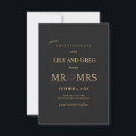 Mr and Mrs Save the Date Announcement<br><div class="desc">An elegant and formal save the date announcement in black and gold. (Vector created by rawpixel.com - www.freepik.com). The card is easy to customise with your wording, font and font colour. Not exactly what you're looking for? All our products can be custom designed to meet your needs at no extra...</div>