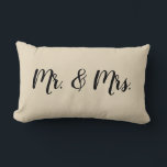 Mr and Mrs Script Bedroom Wedding Pillow<br><div class="desc">Our Mr and Mrs script pillow is the perfect gift for newly weds.</div>