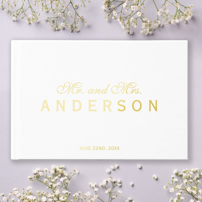 Mr and Mrs Script Elegant Wedding  Guest Book (Creator Uploaded)