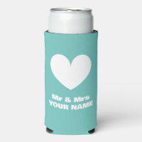 Mr and Mrs seltzer can coolers for wedding couple